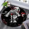 Asta Black Clover pattern round rug,Carpet Rug for Living Room Bedroom Playroom ,Non-slip Floor Mat,Holiday Gifts and Birthday Gifts.