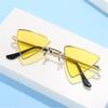 Small Triangular Frame Sunglasses Women Men Metal Frame Tinted Colorful Lens Sun Glasses Designer UV400 Shades Punk Eyewear