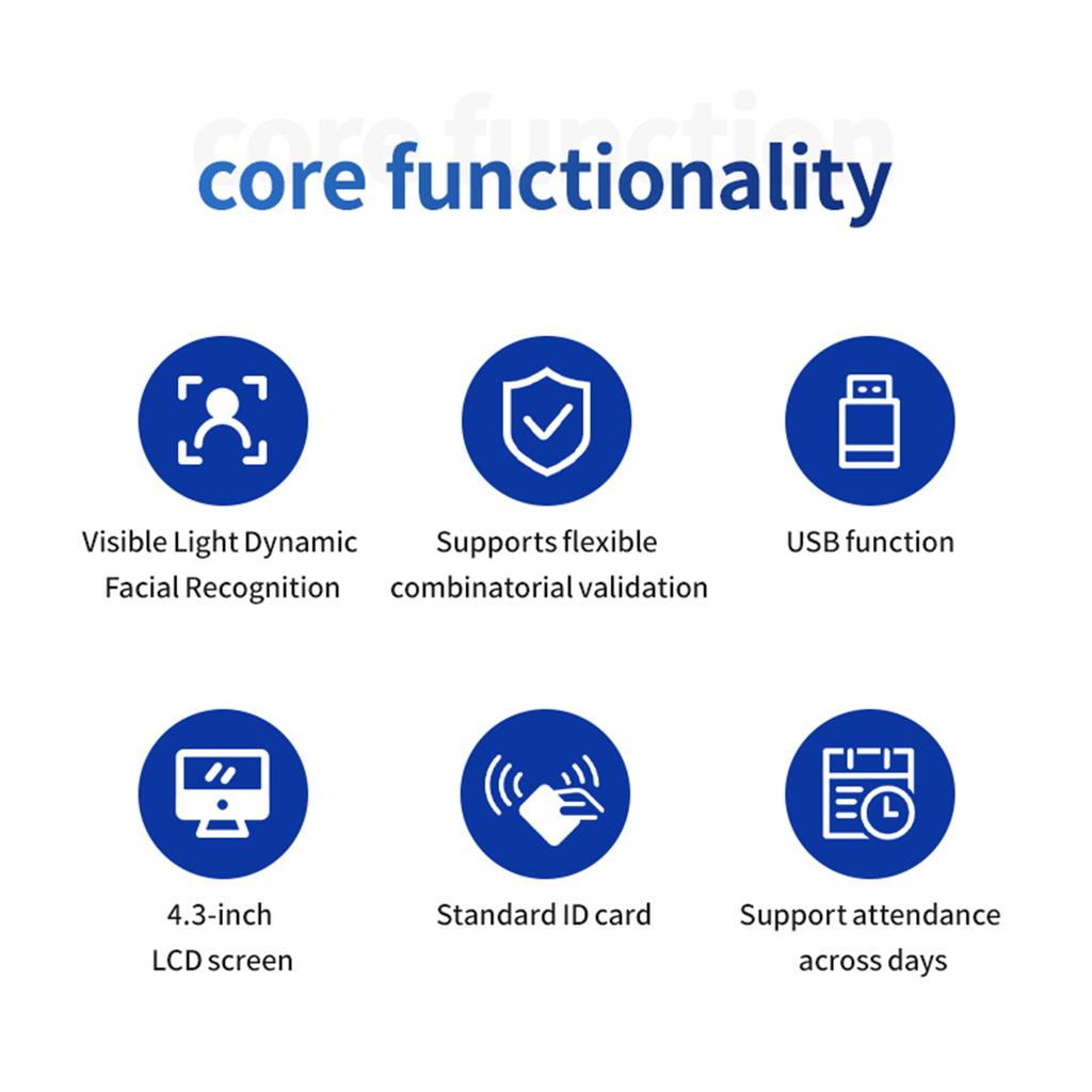 Biometrische Tijdklok Aanwezigheidsmachine voor Werknemers Biometrische In- en Uitklokondersteuning 500 stuks Wachtwoord 500 stuks ID