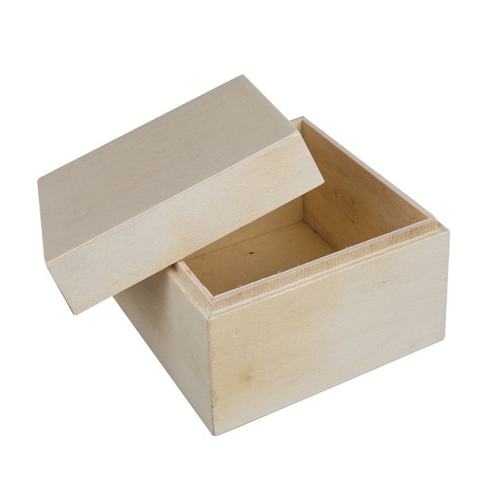 Boite en bois avec couvercle 12x12x9 cm