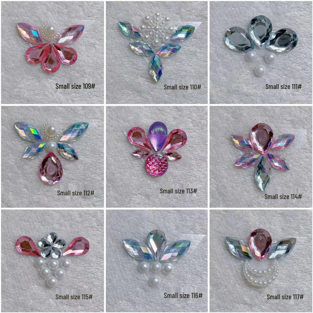 Children's Floral Face Stickers with Crystal Diamonds & Tassels for Ancient Style Makeup