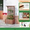 JINGGENG Outdoor Wood Privacy Screen with Planter & Trellis