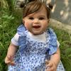 BZDOLL 55CM 3D Farbe Haut Sichtbare Venen Weiche Silikon Reborn Baby Puppe Spielzeug Für Mädchen Schöne Lächelnde Prinzessin Bebe lebendig Geburtstag Geschenk