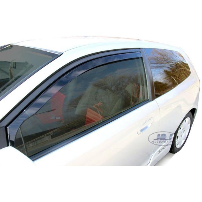 Déflecteurs D'air - J&J AUTOMOTIVE - Honda Civic 3P - Fumé - Acrylique Renforcé - Installation Facile