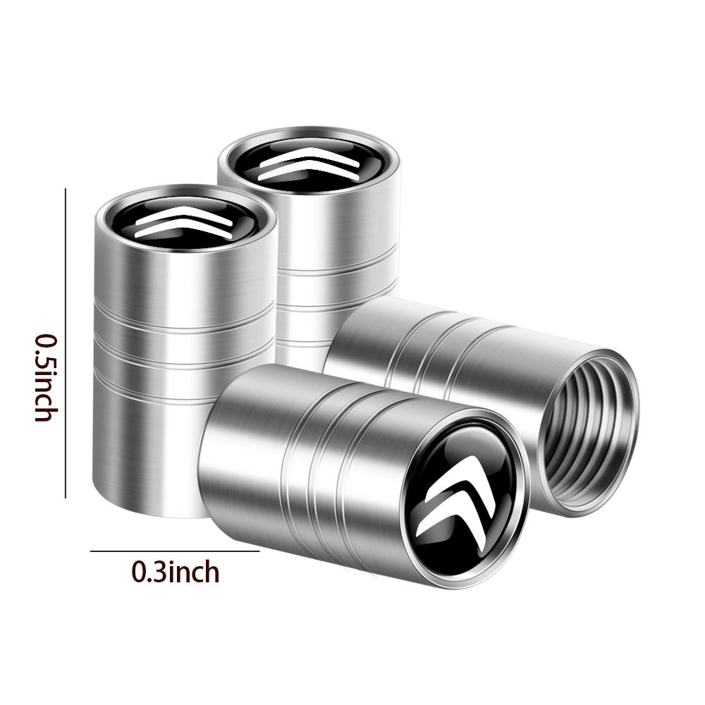 4PCS Metal Valve Cover Car Tire Airtight Cover Valve Stem Valve Cap Accessories For Citroen C1 C3 C4 C4L VTS C-ELYSEE DS DS4 C8 alr123