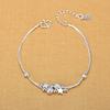 925 Silver Heart Shaped Bracelet For Women Retro Versatile Pink Crystal Charm Bracelets Party Jewelry