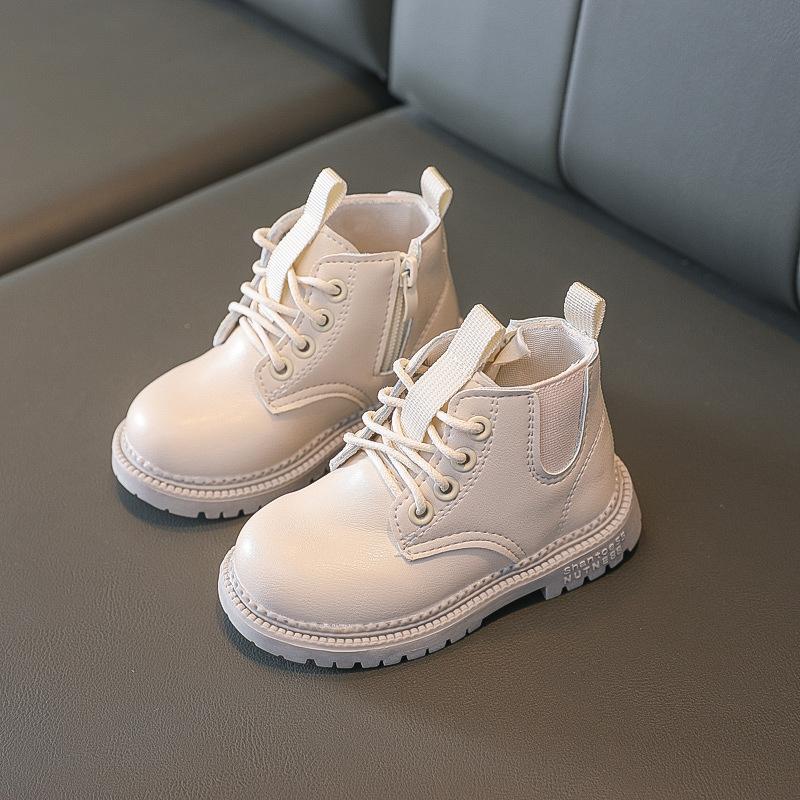 

Детские ботинки martin TWINFLAMES для девочек и мальчиков, модные кожаные ботинки, нескользящая детская обувь для бега с мягкой подошвой 25 белый