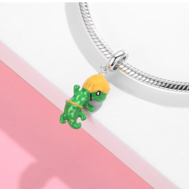 Argent Sterling 925 Série Zoo Mignon Émail Girafe Lion Breloques DIY Adaptées Pendentif Bracelet Pour Femmes Fabrication de Bijoux