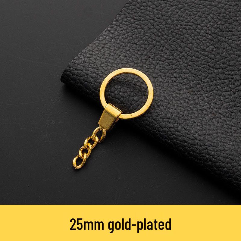 Alloy Head Car Keychain with 4-Section Chain, Metal Keyring, and DIY Pendant Accessory.