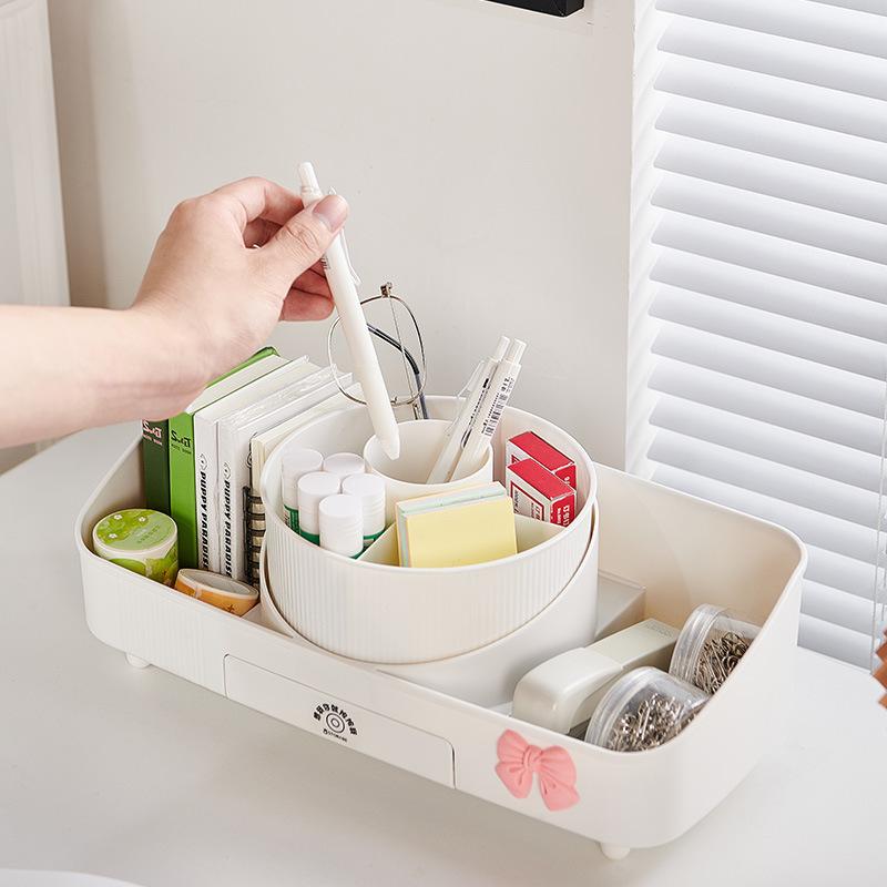 Luxury Cosmetics Organizer Makeup Storage Box with Mirror Integrated Dressing Table Cosmetics Rack Lipstick Storage Cabinet Box