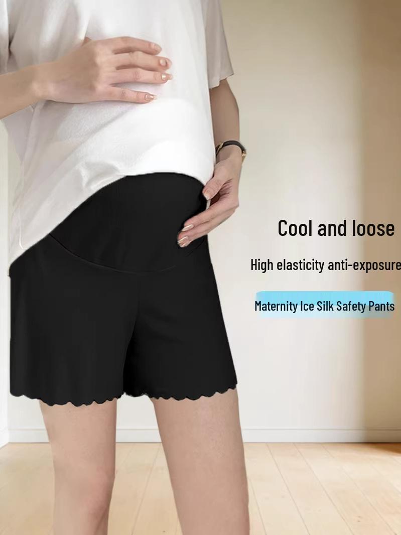 

Maternity Tummy Support Safety Pants - Lightweight Ice Silk Base Layer for Pregnancy M [recommended for under 110 lbs] белый