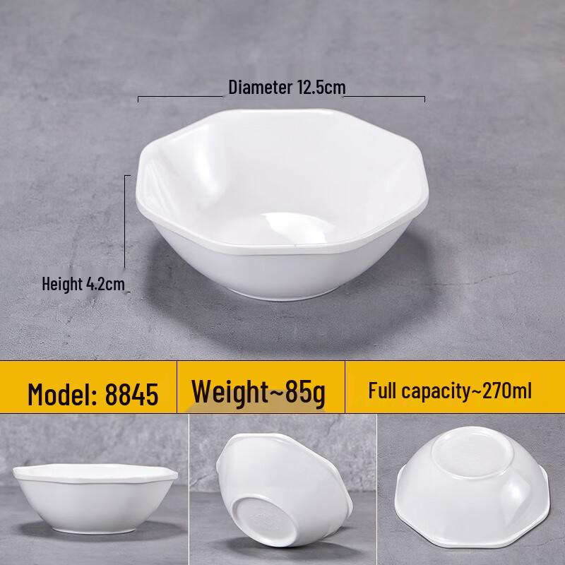 

JINMEILI Commercial Melamine Octagonal Rice Bowls (Set of 10)