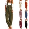 Women's Retro Corduroy Wide Leg Overalls Loose Fit Dungaree Pants