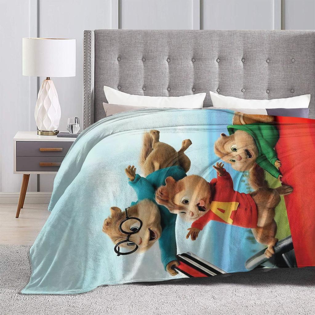 A-Alvin e i Chipmunks Film Coperta Copriletto Flanella Coperte Calde per Letto Tappeto da Letto