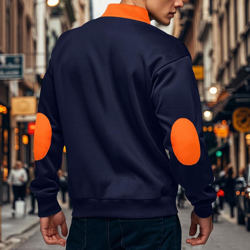 Herbst/Winter Stehkragen Pullover Halbreißverschluss Herren Sport Thermo Fleecegefüttertes Sweatshirt