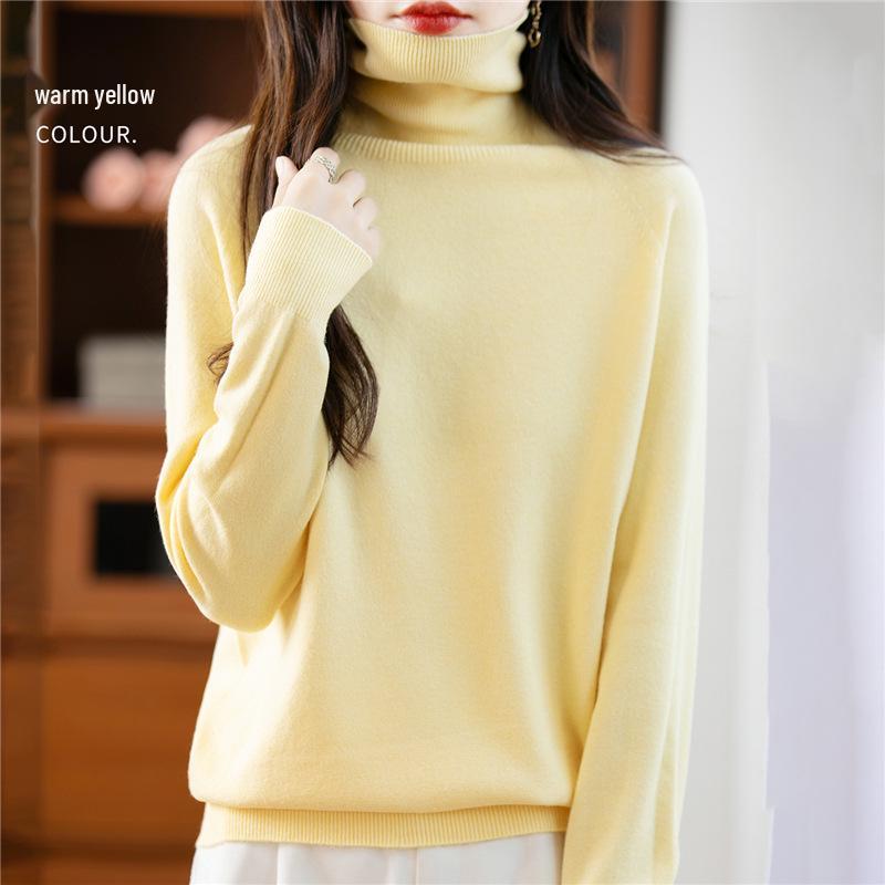 Women's Velvet Long Sleeve Knitwear: Versatile Plus Size High Neck Lapel Sweater for Autumn & Winter