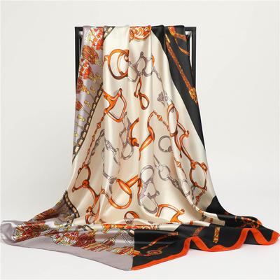 90 * 90cm New Silk Scarf Women'S Spring And Summer Decorative Scarf Sunscreen Travel Shawl Autumn And Winter Scarf Thin Edition
