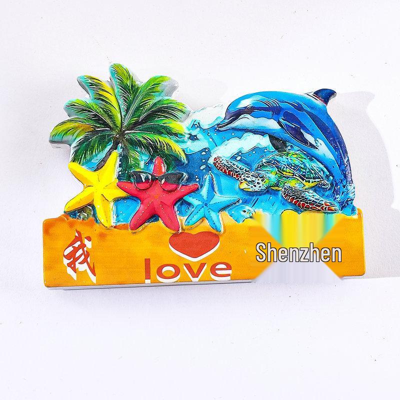 Qingdao Wahrzeichen Cartoon Kühlschrankmagnet - 3D Harz Souvenir aus China