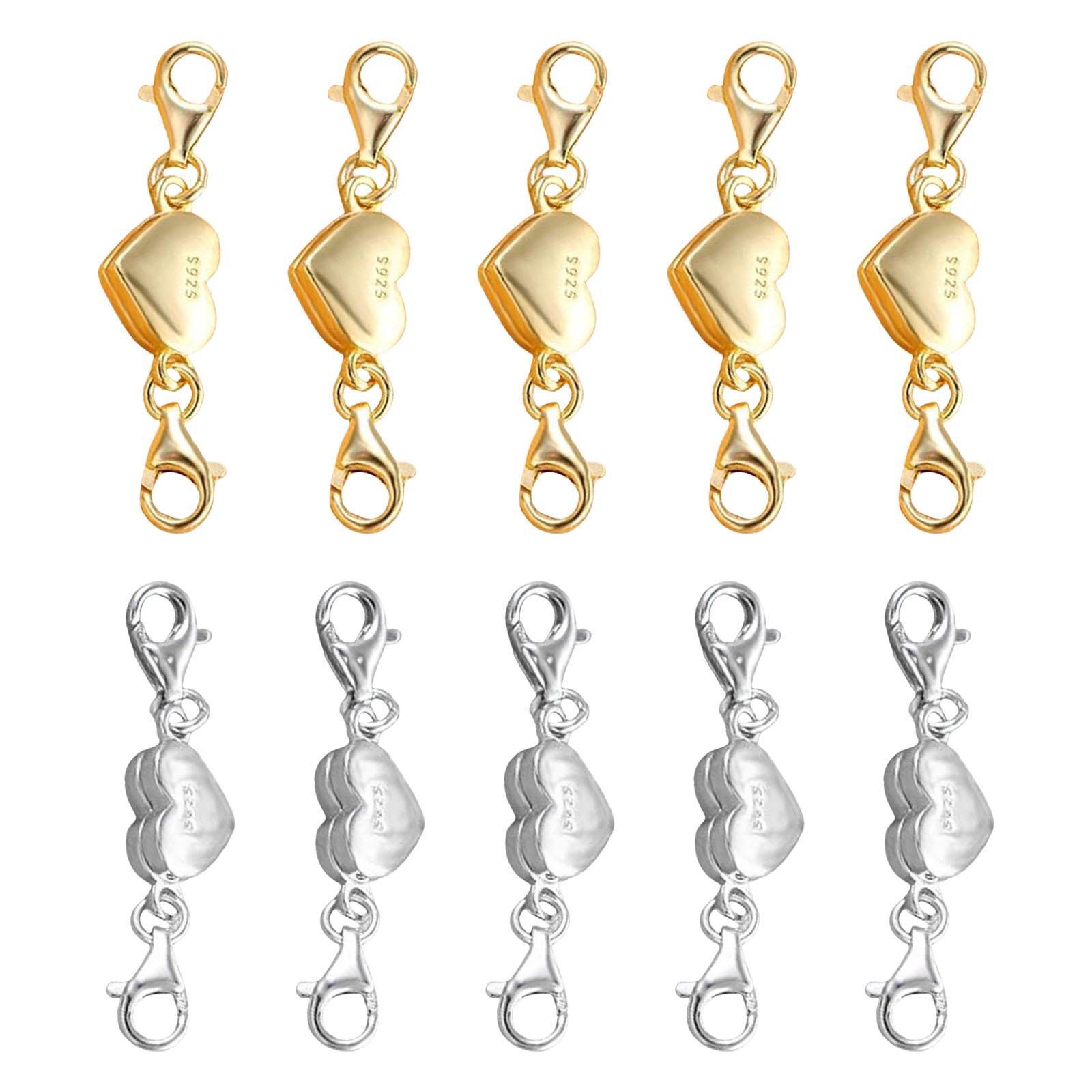 

10Pcs Magnetic Clasp Converters for Jewelry Secure Gold and Silver Plating Portable Accessory for Quick Fastening