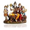 Hand Carved God Shiva Family Resin Statue Idol Sculpture Multicolor | Height 7 Inch/Religious Puja Item-Showpiece