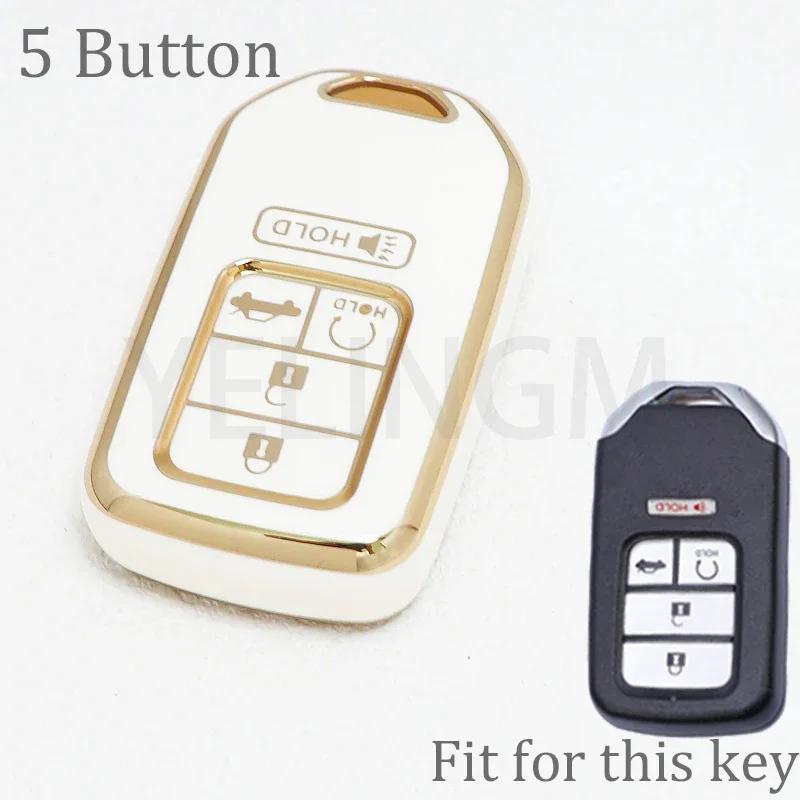 5 Buttons Tpu Key Fob Cover For Honda Accord Civic Cr-V Insight Passport Pilot Smart Remote Keyless