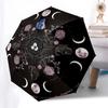 1pc Moon Phases Floral Mandala Art Print Umbrella with Plastic Handle,Suitable for All Seasons Home Travel Outdoor UmbrellaB2038