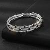 Rhinestone Open Bracelet Gold Silver Diamond Set Elastic Bracelet Bridal Fashion Full Diamond Grab Chain Bracelet