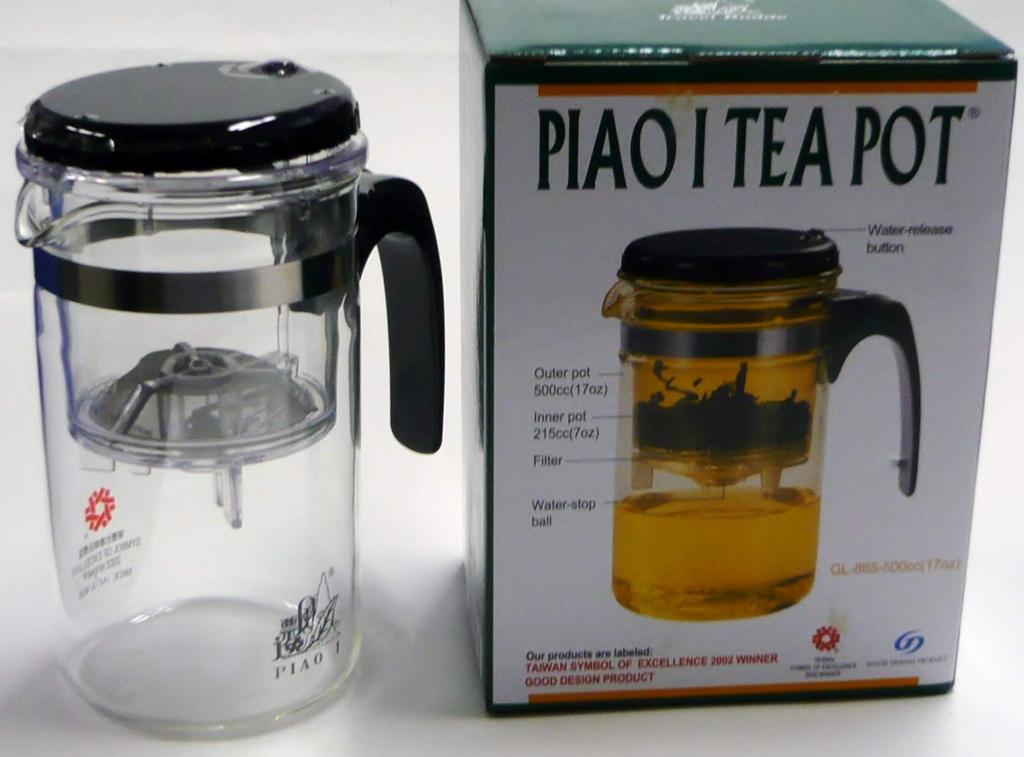 Taiwanese-made piaoi multi-purpose teapot, 500ml, GL865, heat-resistant glass