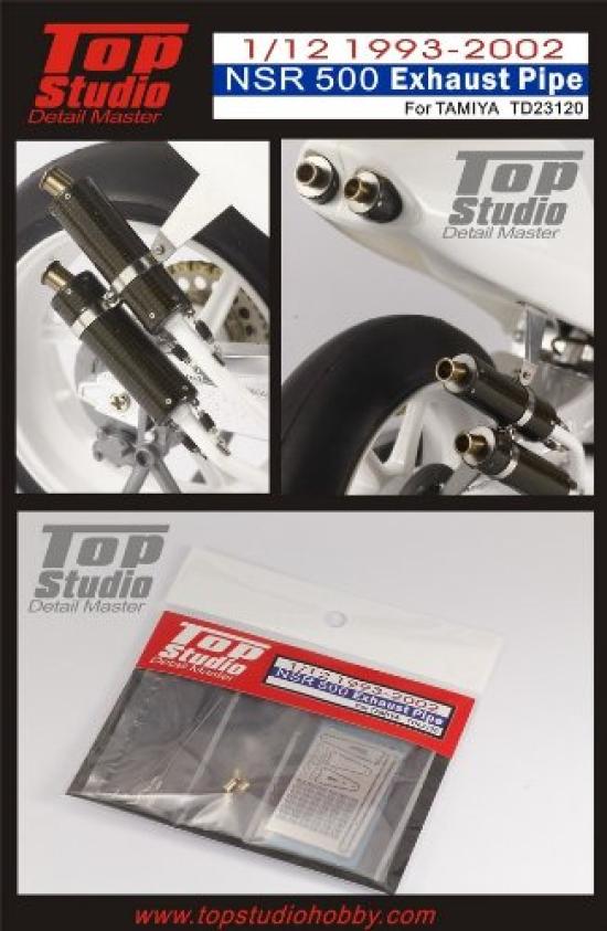 Top Studio Exhaust Pipe for Honda NSR 500 Tamiya Scale Model TD23120 1993-2002, 1/12