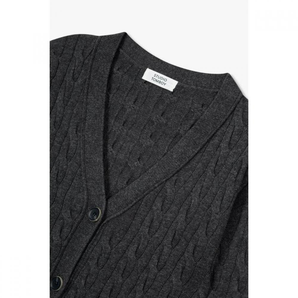 Studio Tomboy Cable V Neck Cardigan 9175351971