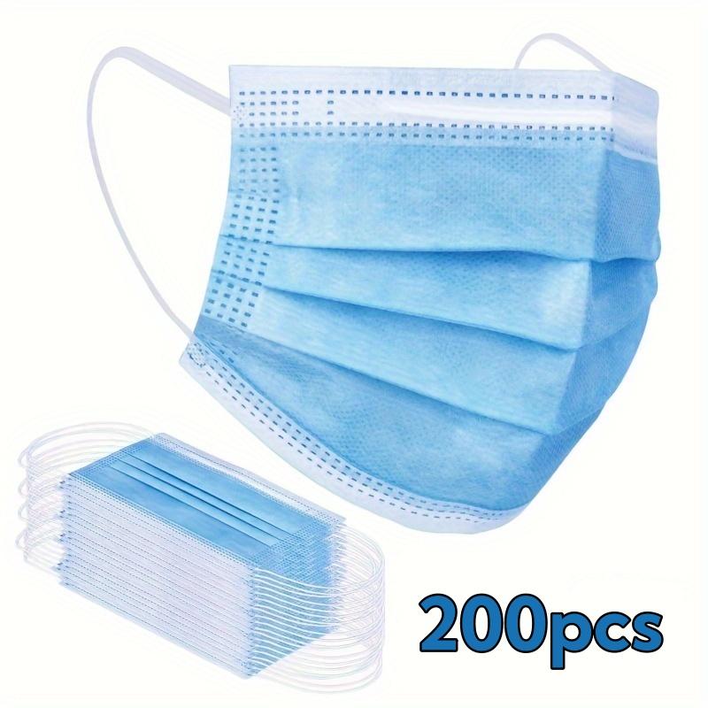 200pcs Black Disposable Face Masks 3 Layers Ply Filter Nonwove Anti Dust Breathable Protective Safe Facemask Adult Mouth Mask