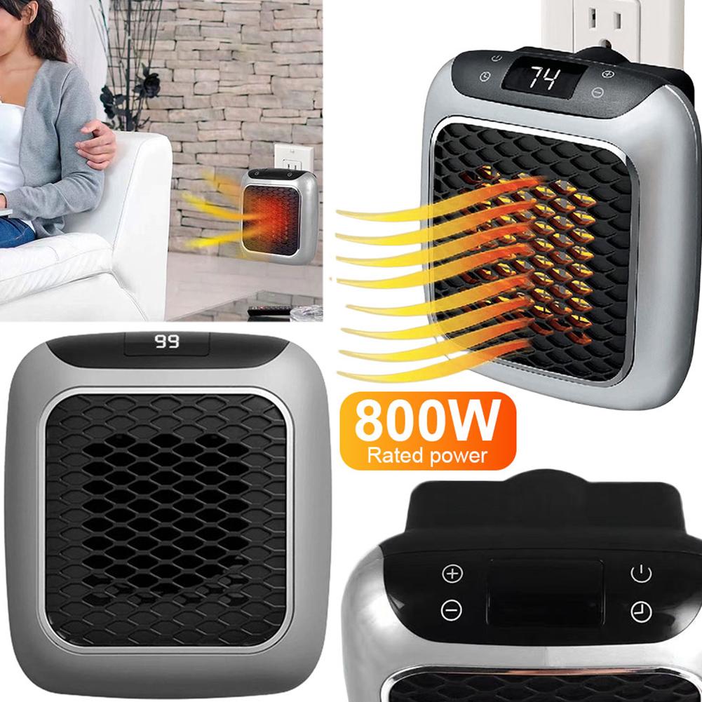 Wall Mounted Heater 800W Mini Heater Portable Electric Heater PTC Ceramic Heating Fan with Remote Control for Home Bedroom Dorm