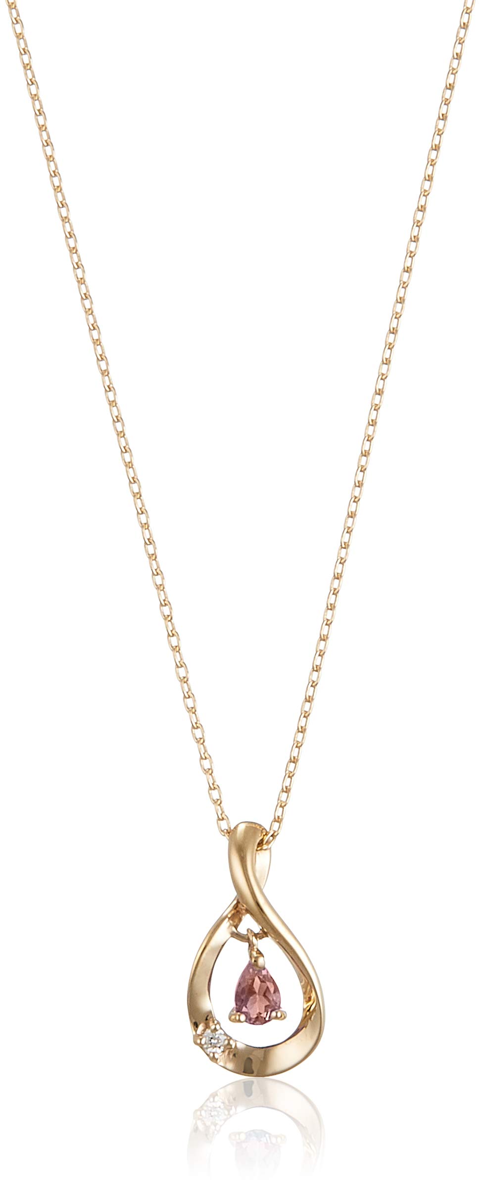 

WISP K10 yellow gold birthday pendant pink tourmaline FPCWP 21673 necklace,