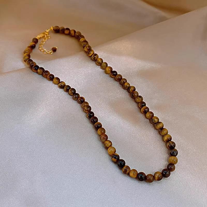 

Ожерелье из бисера с тигровым глазом для женщин - легкая роскошь, уникальная, составная цепочка на ключицу для осенне-зимней моды