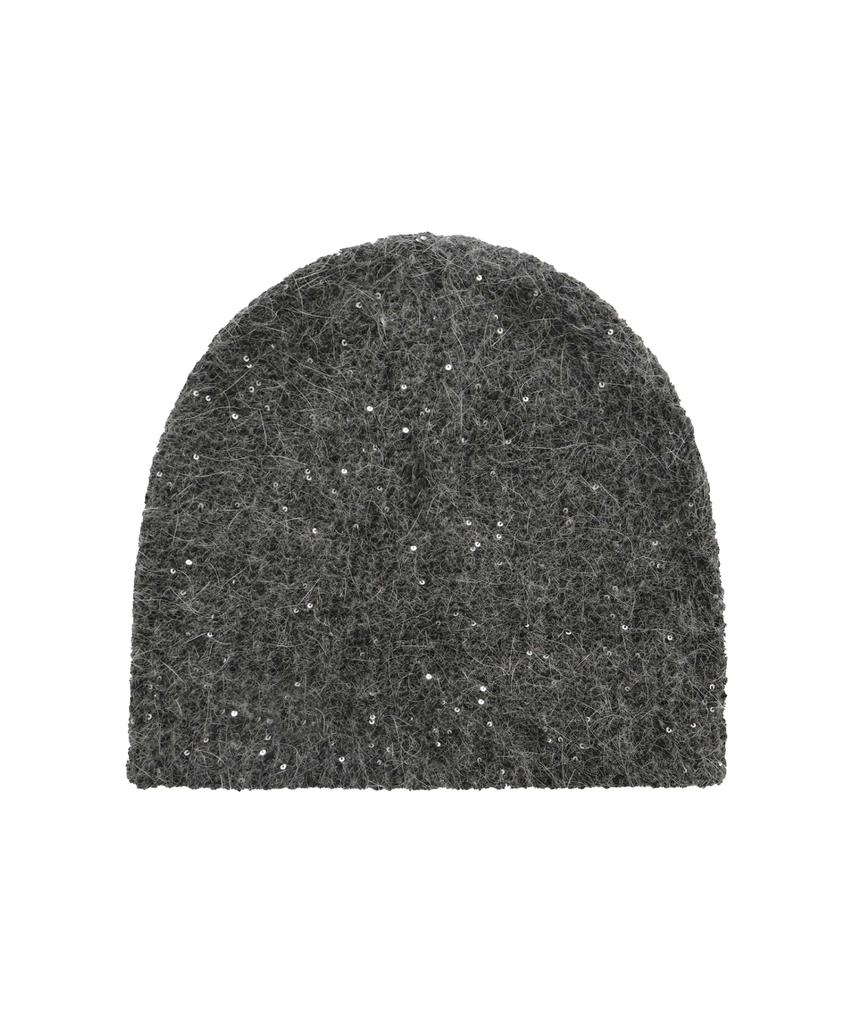 Teulimingbeodeu Spangle Angora Beanie [ Charcoal ]