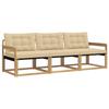 Outdoor Sofa Set with Cushions 3 Pcs White and Beige