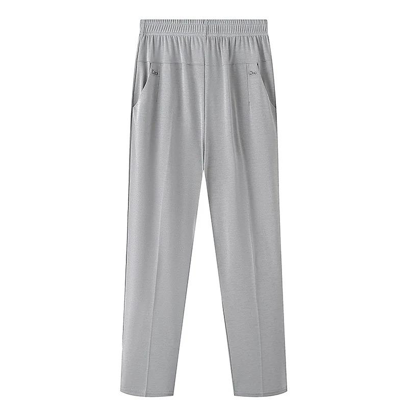 Middle Aged Women's Pants Summer Thin High Waiste Elastic Loose Straight Pants Casual Trousers