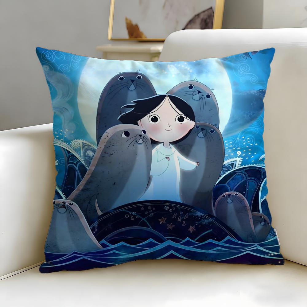 animated movie Song of the Sea Cushion Cover Soft & Easy-Wash Pillow Case – Versatile for Couch, Bed, Travel and Office