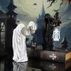 Ghost Wizard Lantern Figurines Dark Mysterious Home Decor Halloween Creative Props Scary Sculptures for Spooky Atmosphere