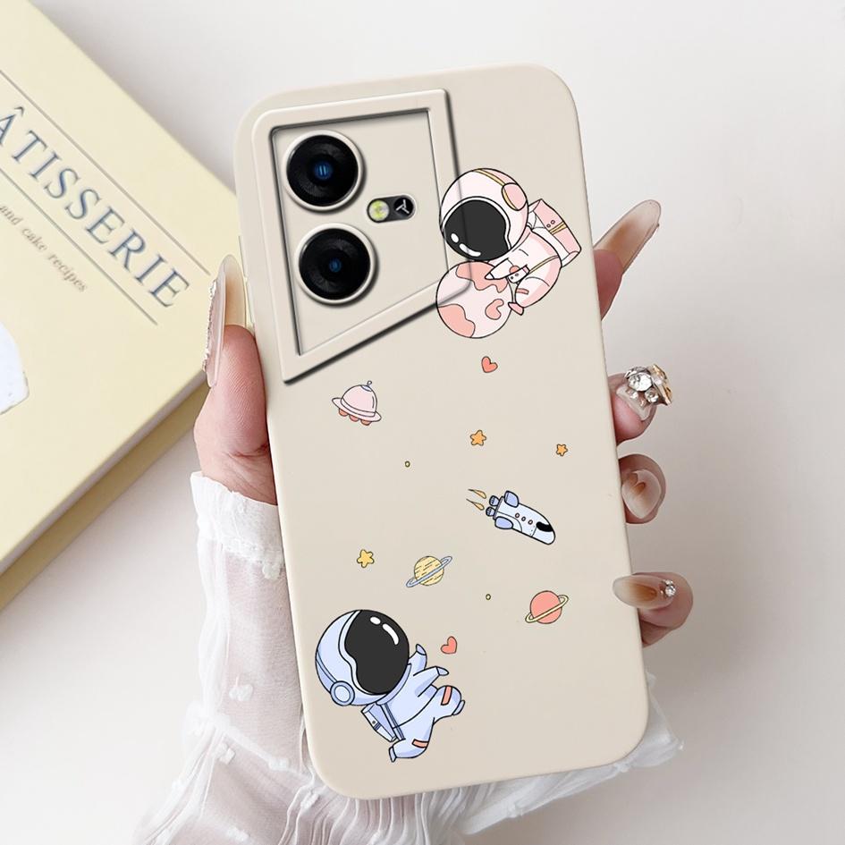 For Tecno Pova Neo Case LE6 LE6h Shockproof Cover Lovely Astronaut Liquid Silicone Bumper For Tecno Pova Neo 3 LH6n PovaNeo Etui