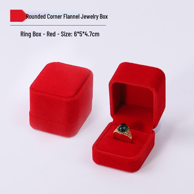 Rounded Corner Plush Jewelry Storage Box for Bracelets, Rings, and Necklaces