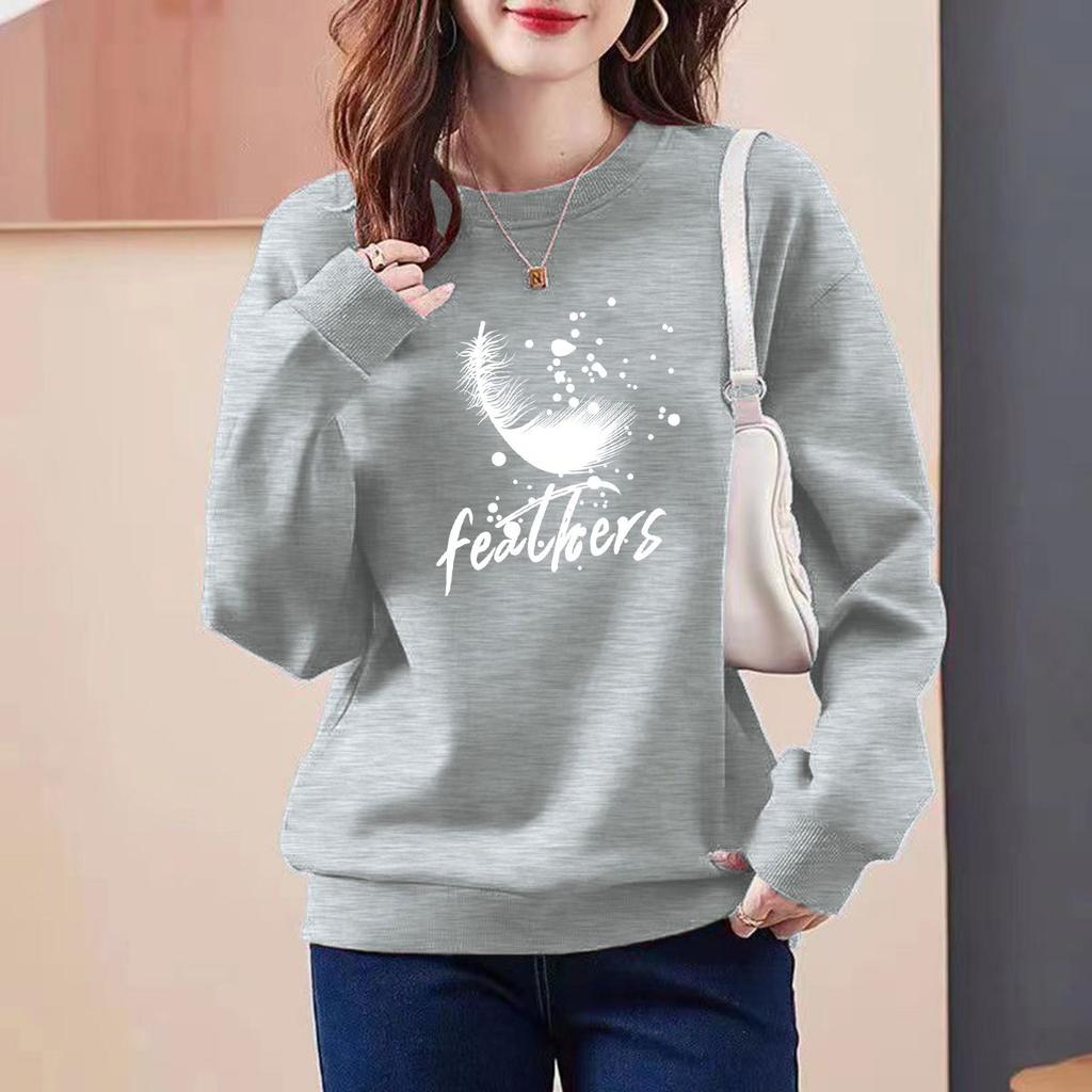 Warm Round Neck Sweatshirt for Women's Outer Wear Ins Trendy Autumn Winter New Loose Student Versatile Bottoming Top