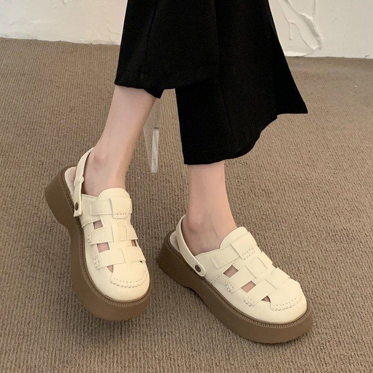 Roman Cool Slippers Summer New Hollow Casual Retro Two Wear Platform Beach Sandals