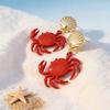 European and American personality crab earrings marine animal series enamel craft earrings summer fashion earrings