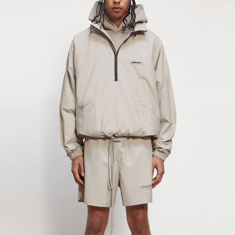 Fear of God Essentials Half Zip Track Pullover Moss Unisex Outerwear Cream 0202-25050-0026-245