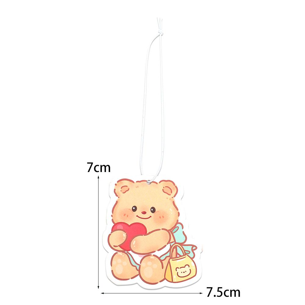 Niedlicher Bär Auto Parfüm Scheibe Auto Rückspiegel Dekoration Duft Baumwollpapierkarte Zuhause Auto Geruchsentfernung Dufttabletten