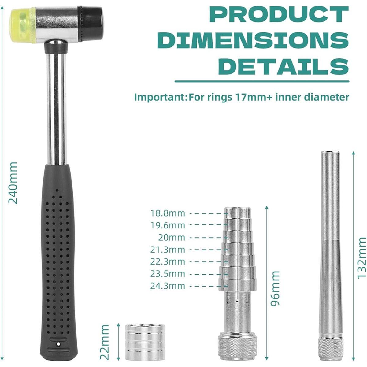 

Jewelry Ring Stretcher Tool Kit with Rubber Mallet Ring Expander and Extender for Ring Making Sizer Shaper Adjusting China Mainland