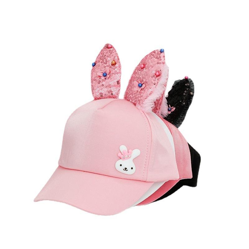 Sequins Cute Rabbit Baseball Cap Boys and Girls Baby Cap Formula Sunscreen Student Sun Hat