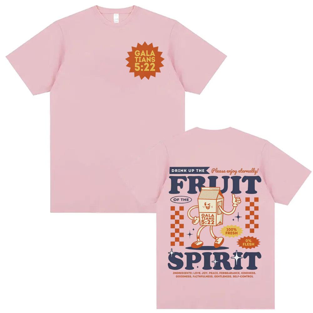 Retro Christian Fruit of The Spirit Jesus Tshirts Unisex Clothing Harajuku Aesthetic Bible T Shirt Unisex Summer Oversized Tshirt