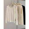 Soft waxy and relaxed knitted sweater women's autumn and winter casual versatile top crew neck inner bottoming shirt
